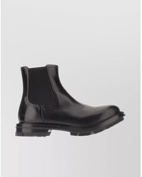 McQueen - Ankle Leather Boots Lug Sole - Lyst