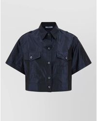 Prada - Cropped Taffeta Shirt - Lyst