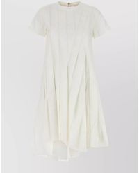 Sacai - Poplin Dress With Asymmetric Hem And Pleated Design - Lyst