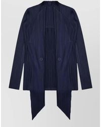 Pleats Please Issey Miyake - Button Detail Longline Knitwear Pleated Design - Lyst