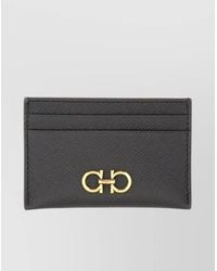 Ferragamo - Gancini Textured Leather Card Holder - Lyst