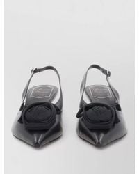 Roger Vivier - Slingback Pumps Pointed Toe Kitten Heel Flowers - Lyst