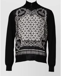 Dolce & Gabbana - Cashmere Silk Bandana Print Zip Up Bomber Jacket - Lyst