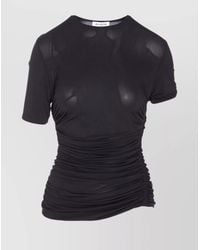 Alaïa - Pleated Short-Sleeve T-Shirt - Lyst