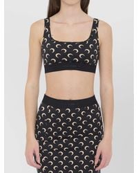 Marine Serre - Moon Print Stretch-Jersey Sports Bra - Lyst