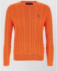 Polo Ralph Lauren - Logo Embroidered Cable-Knit Jumper - Lyst