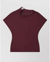 Bottega Veneta - Asymmetric Neck Top Regular Fit Short Sleeves - Lyst