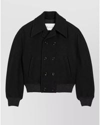 Ami Paris - Wool Double-Breasted Bomber Jacket - Lyst