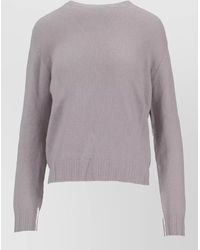 LA ROSE - Crew Neck Knitwear Long Sleeves Ribbed Trims - Lyst