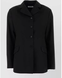 Jil Sander - Wool Blazer Long Sleeves Notched Lapels - Lyst
