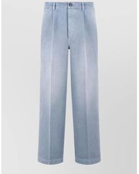 Marni - Cotton Trousers Wide Leg Belt Loops - Lyst
