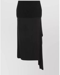 Jil Sander - Wool Paneled Ruffled Midi Skirt - Lyst