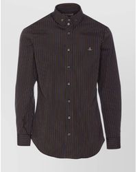 Vivienne Westwood - Striped Shirt With Button-Down Collar And Cuffs - Lyst