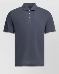 Brunello Cucinelli - Layered Effect Button Front Polo Shirt - Lyst
