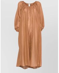 120% Lino - Long Dress Linen Cotton V Neckline - Lyst