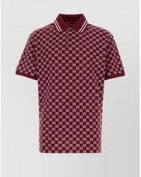 Gucci - Gg Jacquard Cotton Piquet Polo Shirt - Lyst