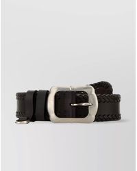 Prada - Leather Belt With Adjustable Length And Braided Design - Lyst