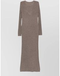 Lisa Yang - Cashmere Knitted Long-Sleeve Crewneck Maxi Dress - Lyst