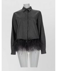 Fabiana Filippi - Virgin Wool Feather-Trim Shirt - Lyst