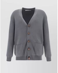 Golden Goose - Ribbed-Knit V-Neck Cotton Cardigan - Lyst