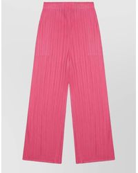 Pleats Please Issey Miyake - Wide Leg Trousers Featuring Pleated Design - Lyst