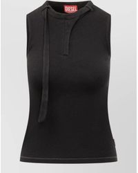 DIESEL - Ribbed Tie-Detail Tank Top - Lyst