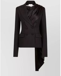 Nina Ricci - Draped Blazer With Attached Scarf And Satin Detail - Lyst