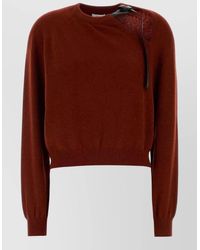 Ferragamo - Wool Blend Sweater Asymmetric Cropped Design - Lyst