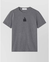 Lanvin - Short Sleeve Crew Neck Embroidered Top - Lyst