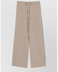 Alysi - Wide Leg Striped Pants Elastic Waistband - Lyst