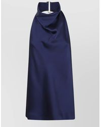 Stella McCartney - Halterneck Top Metal Ring Open Back Satin - Lyst