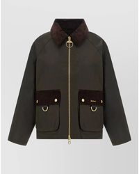 Barbour - Carville Hooded Jacket Corduroy Collar Pockets - Lyst