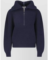 Malo - Cashmere Ribbed High-Neck Zip Sweater - Lyst