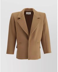 Saint Laurent - Wool Single Breasted Short Coat - Lyst
