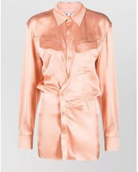 Off-White c/o Virgil Abloh - Twist-Detail Satin Shirt Minidress - Lyst