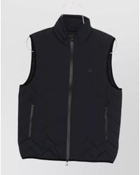 Emporio Armani - Down Gilet Chevron Pattern High Neck - Lyst