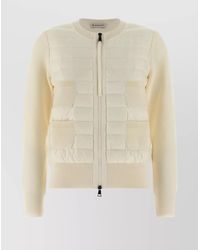 Moncler - Long Sleeve Cardigan Featuring Quilted Front - Lyst