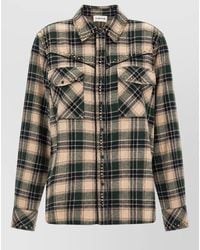 P.A.R.O.S.H. - Cotton Checked Western Studded Shirt - Lyst