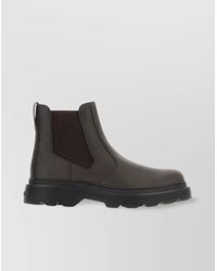 Tod's - Chunky Sole Leather Ankle Boots With Elastic Panels - Lyst
