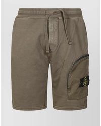 Stone Island - Elastic Waistband Shorts With Back And Side Pockets - Lyst