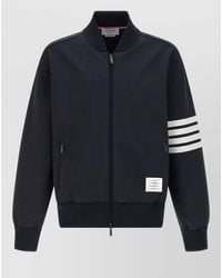 Thom Browne - Viscose Bomber Jacket Striped Sleeves - Lyst