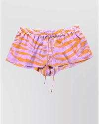 The Attico - Lightweight Zebra Print Beach Shorts Regular Fit - Lyst
