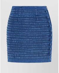 Versace - Denim High-Rise Paneled Mini Skirt - Lyst