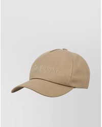 Saint Laurent - Cotton Linen Logo Baseball Cap - Lyst