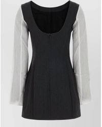 Our Legacy - Embroidered Twill Mini Dress Scoop Neckline - Lyst