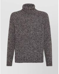 Brunello Cucinelli - Textured Knit Turtleneck Sweater With Ribbed Finish - Lyst