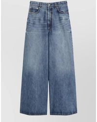 Sportmax - Cotton Low-Rise Wide-Leg Jeans - Lyst