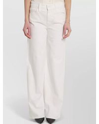 Mother - High Rise Wide Leg Zip Denim Trousers - Lyst