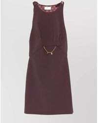 Elisabetta Franchi - Sleeveless Chain-Embellished Mini Dress - Lyst