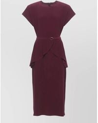 Norma Kamali - Midi Dress Peplum Detail Belted Waist - Lyst